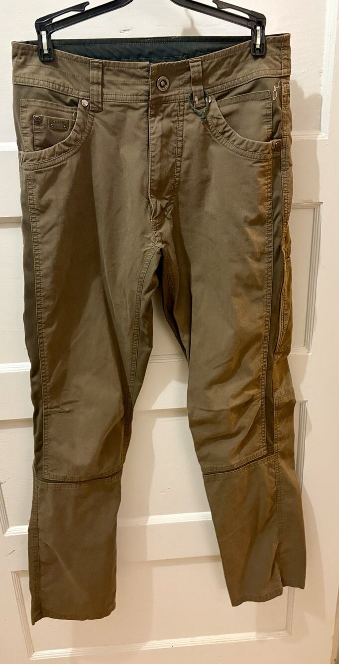 Z36 Kuhl Radikl Men's Pants 28 X 32 Khaki Brown, Straight Leg, Outdoor Hiking